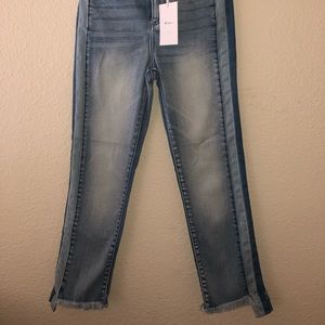 Jan Can - Selena Stripe Frayed Hem Skinny Jeans